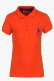 U S Polo Assn Orange Polo T Shirt Girls