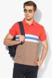 U S Polo Assn Red Colourblocked Polo Collar T Shirt Men