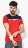 U S Polo Assn Red Colourblocked Round Neck T shirt men