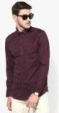 U S Polo Assn Tailored Maroon Printed Slim Fit Casual Shirt men