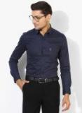 U S Polo Assn Tailored Navy Blue Printed Slim Fit Formal Shirt Men