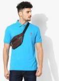 U S Polo Assn Turquoise Blue Solid Polo T Shirt Men