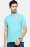 U S Polo Assn U.S. Polo Assn. Men Blue Solid Polo Collar T shirt men