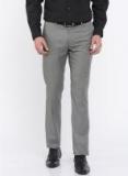 U S Polo Assn U.S. Polo Assn. Men Grey Slim Fit Solid Formal Trousers Men