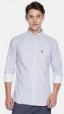 U S Polo Assn U.S. Polo Assn. Men White & Blue Printed Casual Shirt men