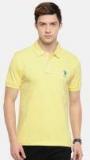 U S Polo Assn U.S. Polo Assn. Men Yellow Solid Polo Collar T shirt men