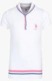 U S Polo Assn White Casual Top Girls