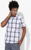 U S Polo Assn White Checked Regular Fit Casual Shirt men