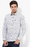 U S Polo Assn White Printed Regular Fit Casual Shirt Men