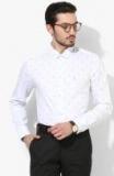 U S Polo Assn White Printed Slim Fit Formal Shirt Men