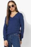 U S Polo Assn Women Blue Solid Sweater Women