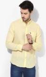 U S Polo Assn Yellow Solid Regular Fit Casual Shirt men