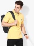 U S Polo Assn Yellow Solid Slim Fit Polo T Shirt Men