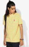 U S Polo Assn Yellow Striped Polo Collar T Shirt Men