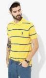 U S Polo Assn Yellow Striped Regular Fit Polo T Shirt men