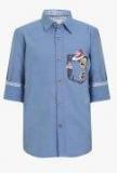 Ufo Blue Printed Casual Shirt Boys