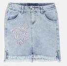 UFO Girls Blue Printed Denim Skirt