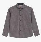 Ufo Grey Regular Fit Striped Casual Shirt boys