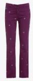 Ufo Magenta Printed Jeans Girls