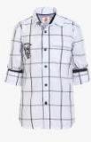 Ufo Off White Checked Regular Fit Casual Shirt Boys