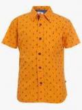 Ufo Orange Casual Shirt Boys