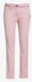 Ufo Pink Solid Skinny Fit Regular Trouser Girls