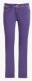 Ufo Purple Self Design Skinny Fit Regular Trouser Girls