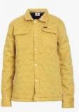 Ufo Yellow Self Pattern Winter Jacket Boys