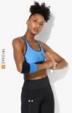 Under Armour Blue Crossback Solid Sports Bra Women