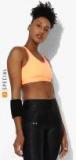 Under Armour Orange Non Wired Non Padded Solid Armour Mid Sports Bra women