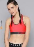 Under Armour Red Solid Mid Sports Bra Women