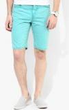 United Colors Of Benetton Aqua Blue Regular Fit Shorts Men