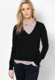 United Colors Of Benetton Black Basic V Neck Sweater Women