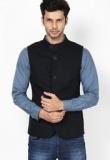 United Colors Of Benetton Black Colored Waistcoat Men