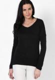 United Colors Of Benetton Black F/Slv Basic V Neck Top Women