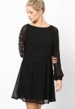 United Colors Of Benetton Black Long Sleeve Dress Women