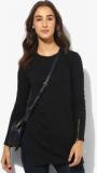 United Colors Of Benetton Black Solid Long Top women