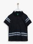 United Colors Of Benetton Black Striped Regular Fit Polo T Shirt boys