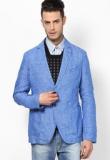 United Colors Of Benetton Blue Linen Blazer Men