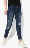 United Colors Of Benetton Blue Mid Rise Slim Fit Jeans Women