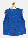 United Colors Of Benetton Blue Printed A Line Dress Girls