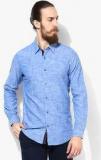 United Colors Of Benetton Blue Printed Regular Fit Casual Shirt Men