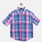 United Colors Of Benetton Blue Regular Fit Checked Casual Shirt Boys