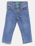 United Colors Of Benetton Blue Regular Fit Mid Rise Clean Look Stretchable Jeans Boys