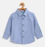 United Colors Of Benetton Blue Regular Fit Printed Casual Shirt Boys