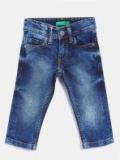 United Colors Of Benetton Blue Slim Fit Mid Rise Clean Look Stretchable Jeans+X85 Boys