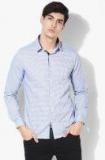 United Colors Of Benetton Blue Slim Fit Printed Casual Shirt Men