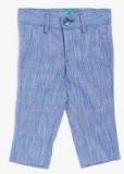 United Colors Of Benetton Blue Slim Fit Self Design Regular Trouser Boys