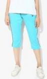 United Colors Of Benetton Blue Solid Capri Women