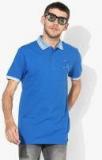 United Colors Of Benetton Blue Solid Polo Collar T Shirt Men